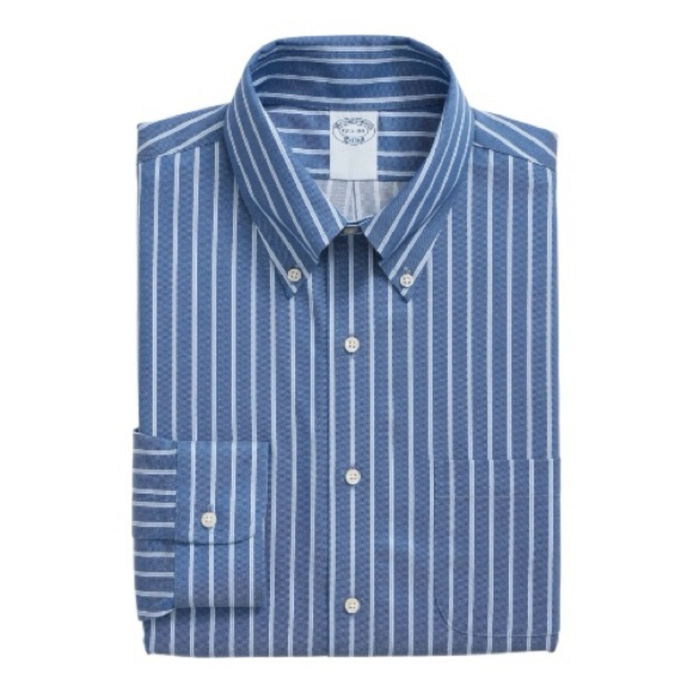 Brooks Brothers Stretch Supima Cotton Button Down Shirt No Iron 17-35